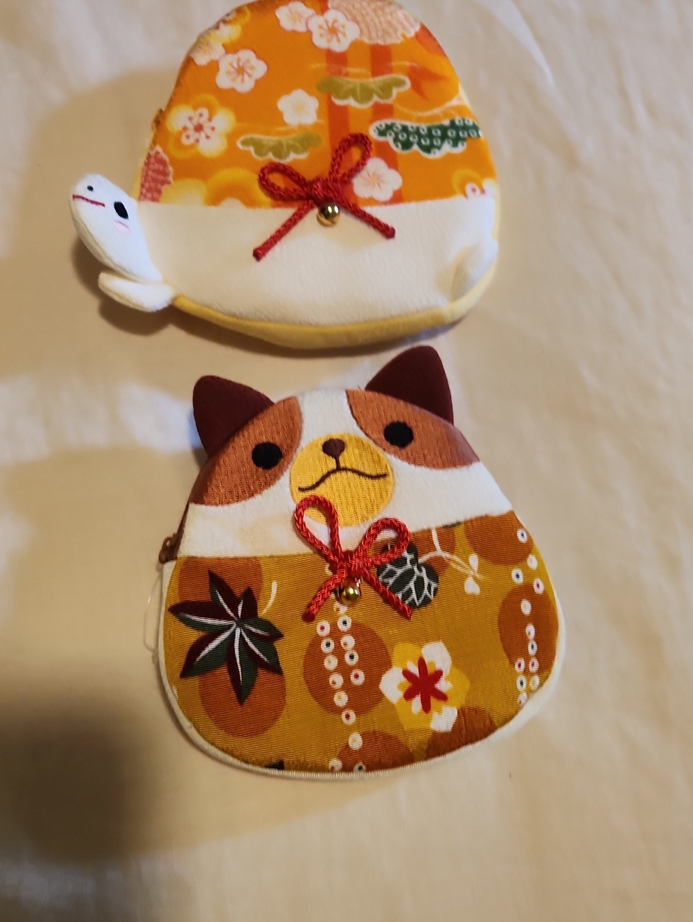Kids Cute Cat And TURTLE Coin Purse in Mustard Yellow (Set Of 2)